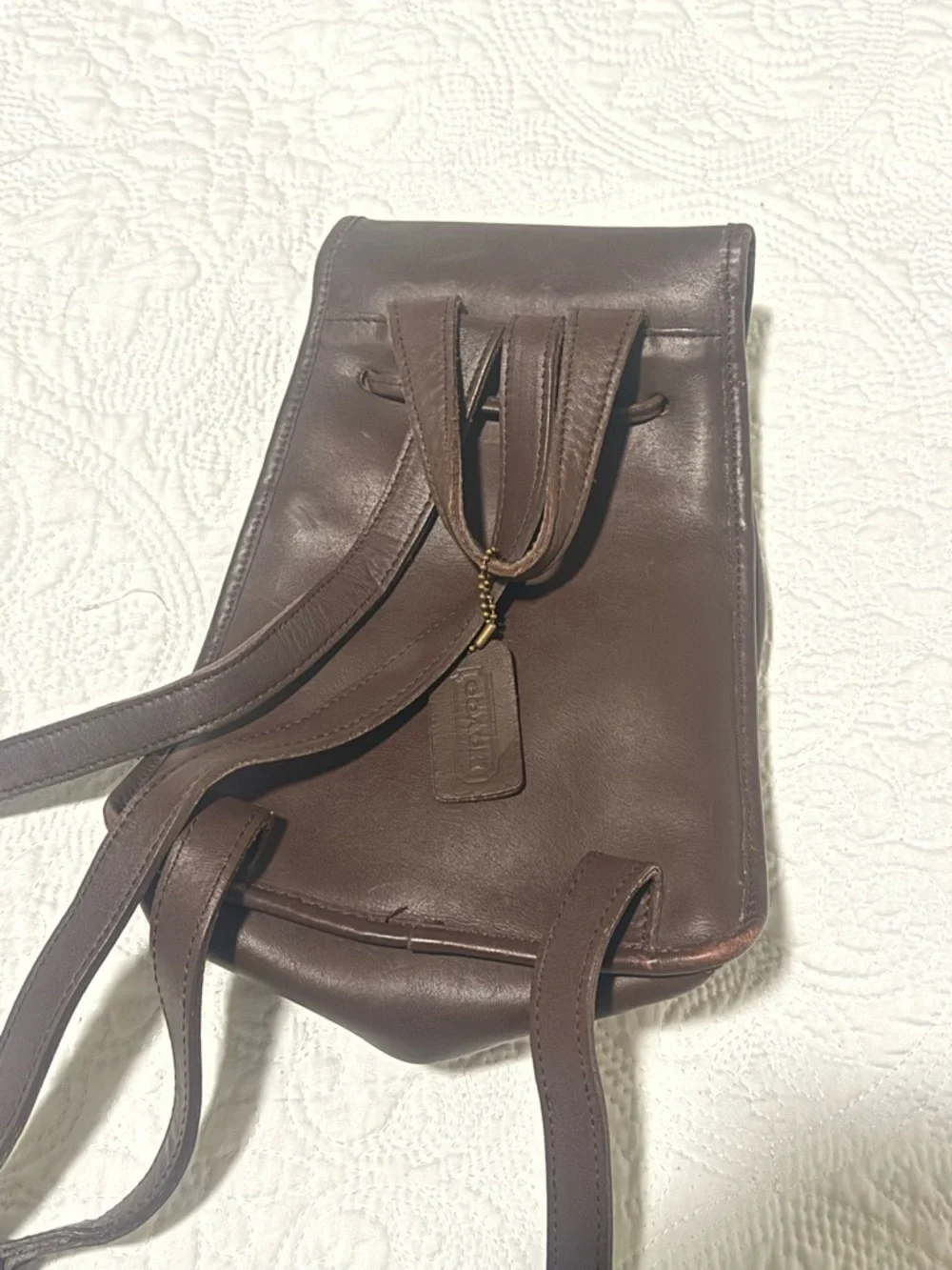 Coach Vintage Dark Brown‎ Leather Backpack 9960